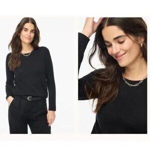 J.Crew Cotton-Wool Blend Teddie Sweater Black Pullover Size XXS